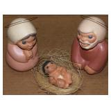 Vtg Chile Handcrafted Clay Nativity Holy Family