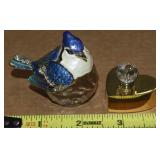 Faceted Crystal w/ Enamel & Rhinestone Blue Jay+