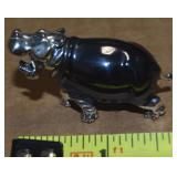Vtg 925 Sterling Italy Charging Hippo Figure 2L