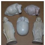 5pc Handcarved Stone Nativity Set 6.25" Tallest
