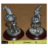 (2) Vtg English Miniatures Pewter Gnome Figures