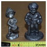 (2) Vtg Pewter Figures w/ Little Gallery & Ricker
