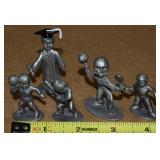 (5) Vtg Pewter Miniatures w/Spoontiques Sports +