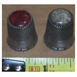 (2) Vtg Walt Disney World & Land Pewter Thimbles