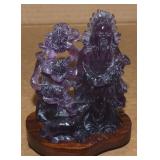 Vtg Chinese Carved Amethyst Shou Lao Figure