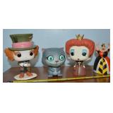 (4) Disney Alice in Wonderland Figures w/Funko Pop