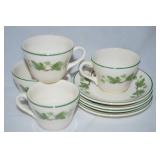 Vtg 8pc Ivory Pattern China Demitasse Cup & Saucer