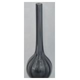 Schneider (Attrib) Optic Grey Glass Vase 13" Tall