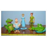 (5) Walt Disney Peter Pan Figures w/ Croc +