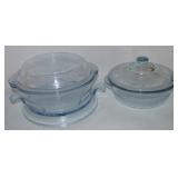 Vtg Fire King Sapphire Blue Glass Philbe Casserole