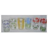 (6) Vintage Swanky Swig Juice Glasses Floral 4t