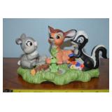 Vtg Walt Disney Porcelain Bambi Thumper & Flower