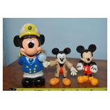 (3) Vtg Walt Disney Mickey Mouse Rubber Figures