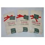 (3) St Nicholas Square Winter Holly 2 Towel Sets