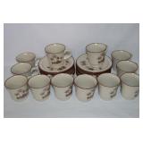 (12) Noritake Stoneware Desert Flower Cup & Saucer