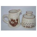 Noritake Stoneware Desert Flower Creamer & Lidded