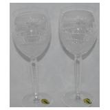 2 Waterford Crystal Seahorse Nouveau 8.5" Glasses