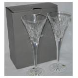 2 Waterford Crystal Caleigh Fluted Pair of Glasses