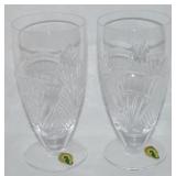 2 Waterford Crystal Seahorse Nouveau Iced Tea 6.5"