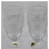 2 Waterford Crystal Seahorse Nouveau Iced Tea 6.5"