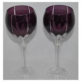 Pair Ajka Hungary Amethyst to Clear Cut Crystal