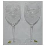 2 Waterford Crystal Seahorse Nouveau 8.5" Glasses