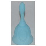 Vtg Fenton Custard Blue Art Glass Nativity Bell