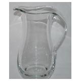 Steuben-style Freeform Glass Optic Pitcher 11"t