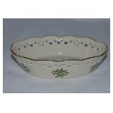 Lenox Holiday Pierced Oval Bowl Soap Dish 5 7/8"