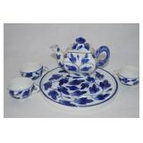 Contempo Chinese Porcelain 5pc Miniature Tea Set