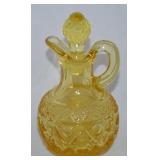 Vtg Imperial Sunset Yellow Glass Cape Cod Cruet