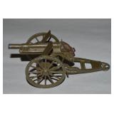 Vtg Japan Metal Army Green Toy Cap Cannon 5.75L