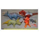 Collection of Plastic Dinosaur Toys w/4 Battery Op