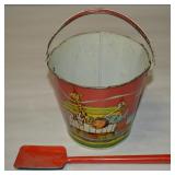 Vintage Superior Toy Co Tin Litho Pail & Shovel