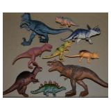 Collection of (9) Medium Plastic Dinosaur Toys