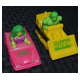 (2) 1990 Marvel Comics Super Hero Car Toys w/