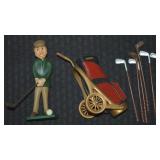 1972 Wilton Plastic Golfer w/ Cigarette & Stocked