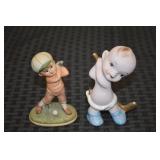 (2) Vtg Ceramic Golf Figures w/ Boy E-3023 & Baby