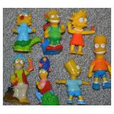 (7) The Simpsons Action Figures: Bart, Lisa, Marge