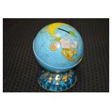 Vintage Globe Ohio Art Co Tin Litho Coin Bank 7t w
