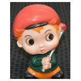 Vtg Hong Kong Plastic Boy Golfer Coin Bank 6.75t