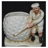 Vtg Enesco E9286 Ceramic Golfer Planter 5.5" t