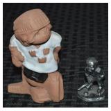 (2) Hockey Figures w/ Jie Gantofta Sweden Clay +