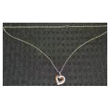 Danbury Mint 925 Sterling Duotone Diamond Heart