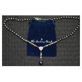 Danbury Mint 925 Sterling Black Drop Pearl Pendant