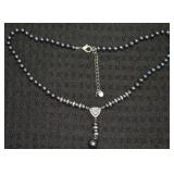 Danbury Mint 925 Sterling Black Drop Pearl Pendant