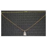 Danbury Mint 925 Sterling Vermeil Teddy Bear