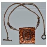 Patricia Lynn Copper Tone Beaded Pendant Necklace
