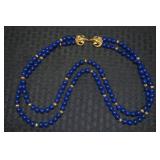 Kenneth J Lane KJL Avon Double Strand Blue Bead