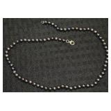 925 Sterling Black Pearl Strand Necklace 18
